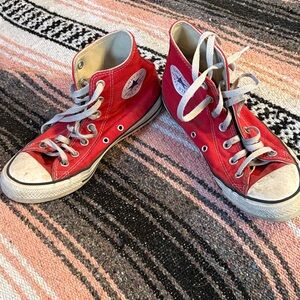 Converse Red Canvas High-Top Sneakers